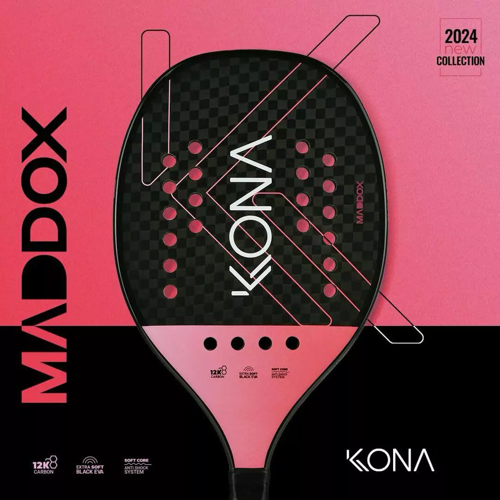 Kona Beach Tennis Brand Pink Maddox Beach Tennis Paddle.  Shop Kona at iamRacketsports.com/iambeachtennis.com