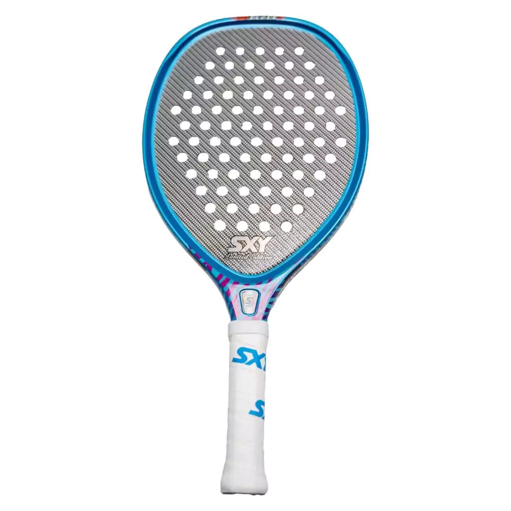 A  SXY BLADE 2.0 LIMITED EDITION PADDLE IN SKY BLUE METALLIC Beach Tennis Paddle. Find Sexy Brand at iamBeachTennis.com, Miami store.
