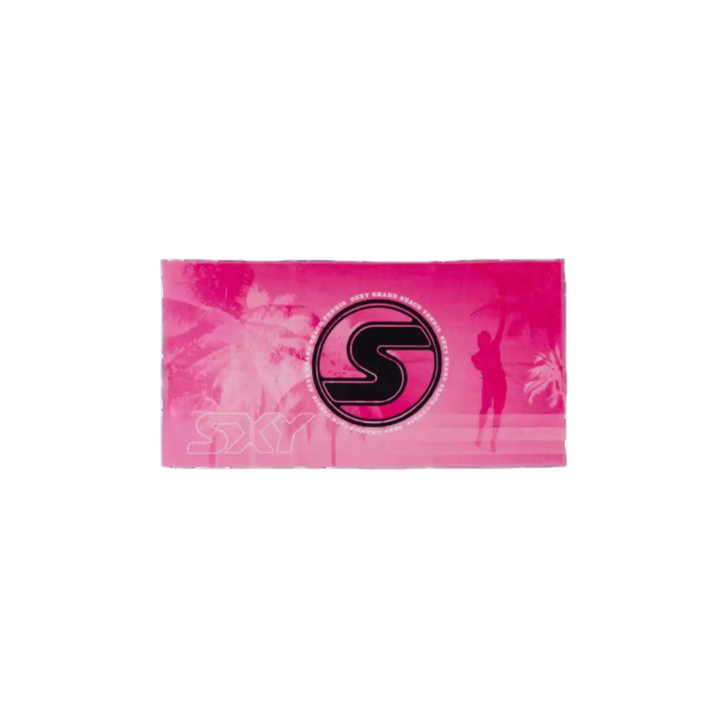 A pink Sexy Brand SXY No Sweat Towel, plush microfiber cotton blend. Purchase from iamBeachTennis.com.