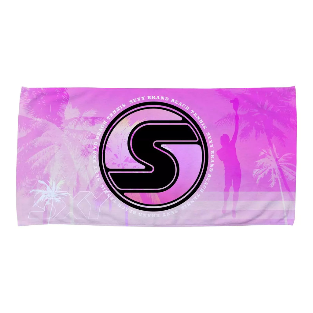 A pink Sexy Brand SXY Oversized Beach Towel, available from iamBeachTennis.com.