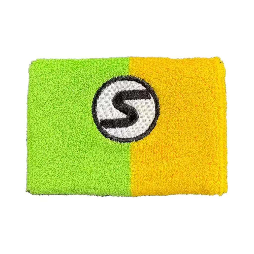 A green and yellow Sexy Brand SXY® PRO SERIES ALL-SPORT small Wristband, purchase from iamRacketSports.com online store.