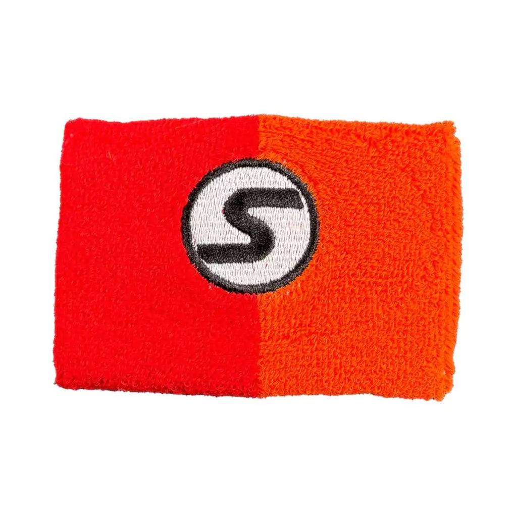 A red and orange Sexy Brand SXY® PRO SERIES ALL-SPORT small Wristband, purchase from iamRacketSports.com, worldwide shipping.