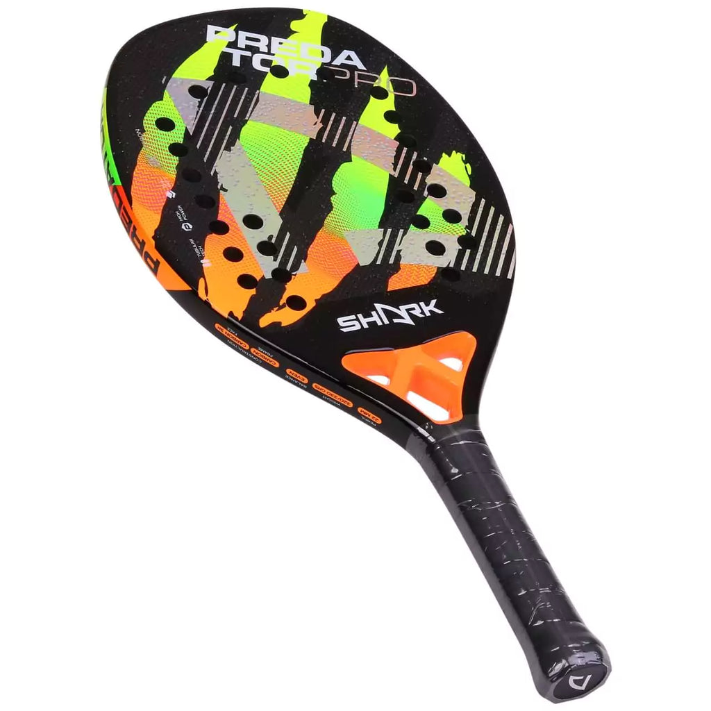 A Shark PREDATOR 2025 Beach Tennis Racket, available from Iambeachtennis.com.