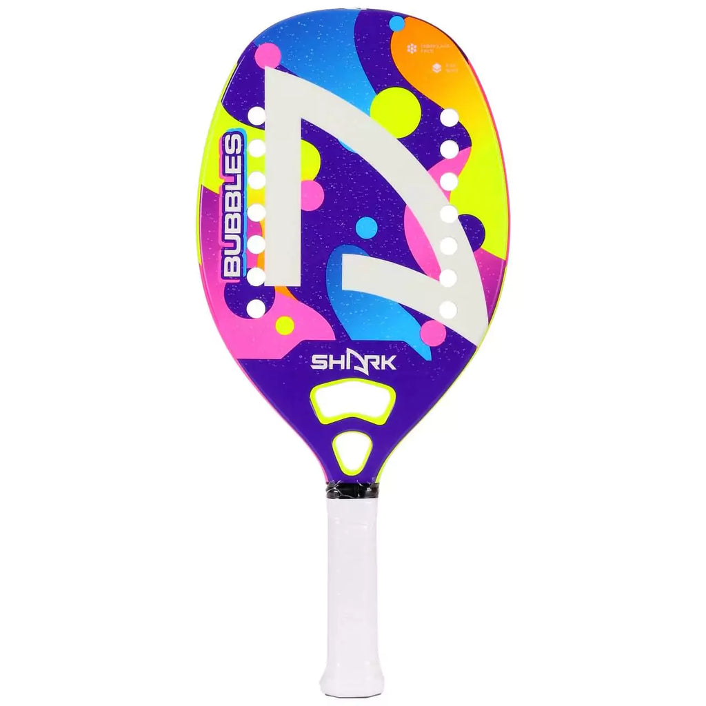 A Shark BUBBLES KIDS 2024 Beach Tennis Racket. Fibreglass, Eva Soft core, 22 mm, 43cm, 280g,  find at iamRacketsports.com store.