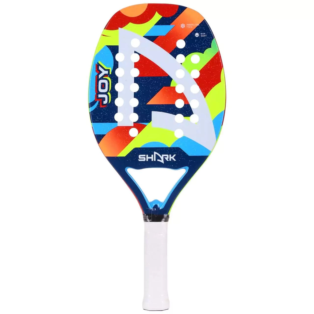 A Shark JOY 2024 Kids Beach Tennis Racket. Fibreglass, Eva Soft core, 22 mm, 43cm, 280g,  find at iamRacketsports.com store.