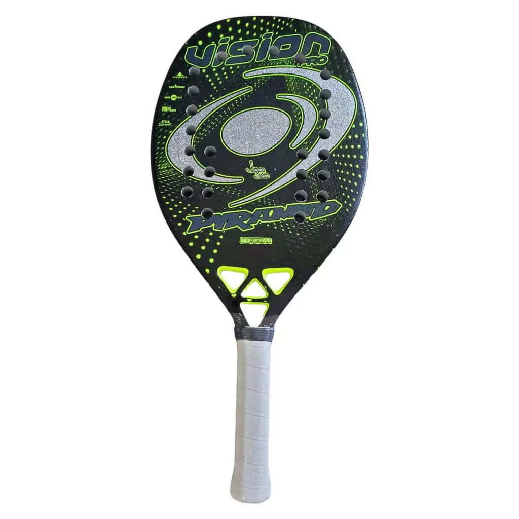 SPORT: BEACH TENNIS. Find Vision Pro at iamRacketSports.com online store. A Vision Pro PYRAMID 2024 Beach Tennis Paddle.