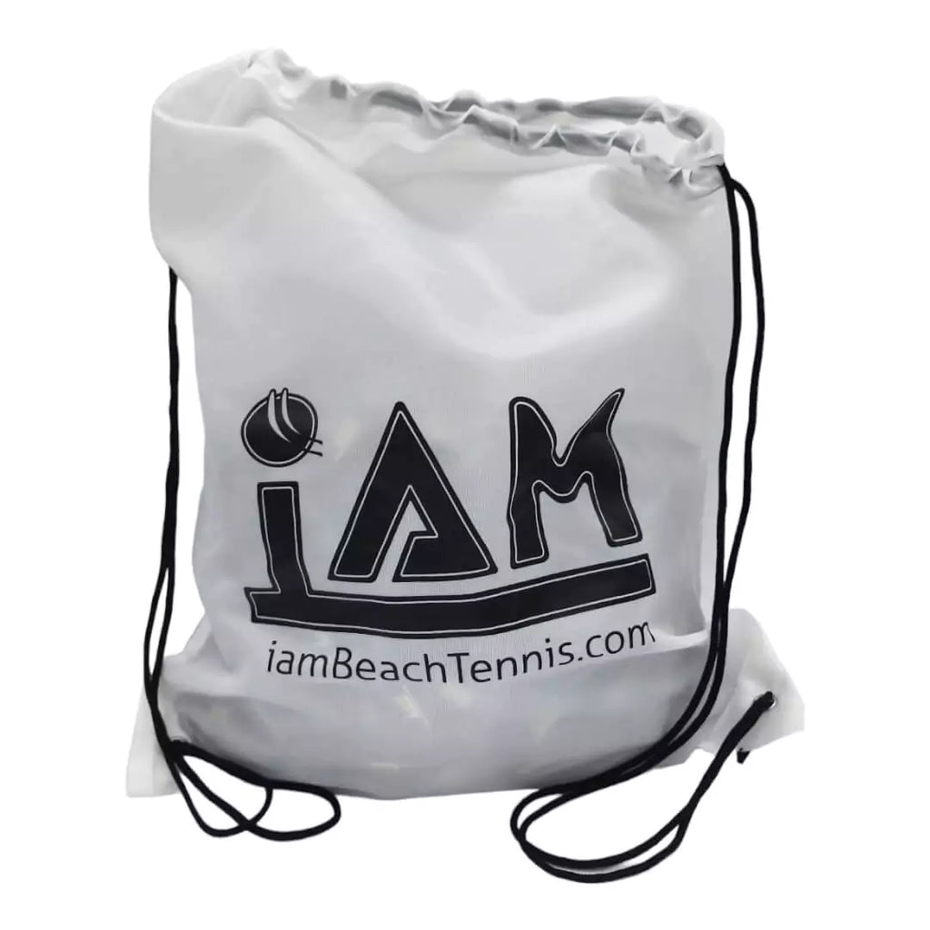SPORT: BEACH TENNIS. Shop for Beach tennis products at iamBeachTennis.com. iamBeachTennis Drawstring bag.  Created for carrying your racket & balls or lines and  other equipment. Color: white.
