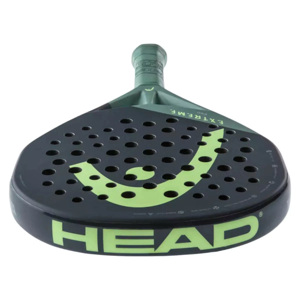 Top edge of a  Head Extreme Pro Padel Racket. Available from "iamRacketSports.com".