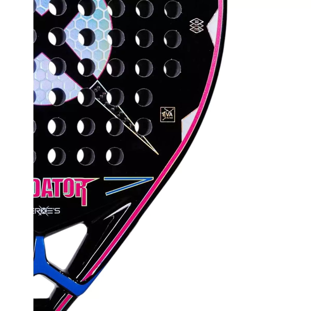 Racket face of a Heroes PREDATOR PWR Emily Stellato 2025 Padel Racket. Purchase from iampadeltennis.com, online and instore shop.