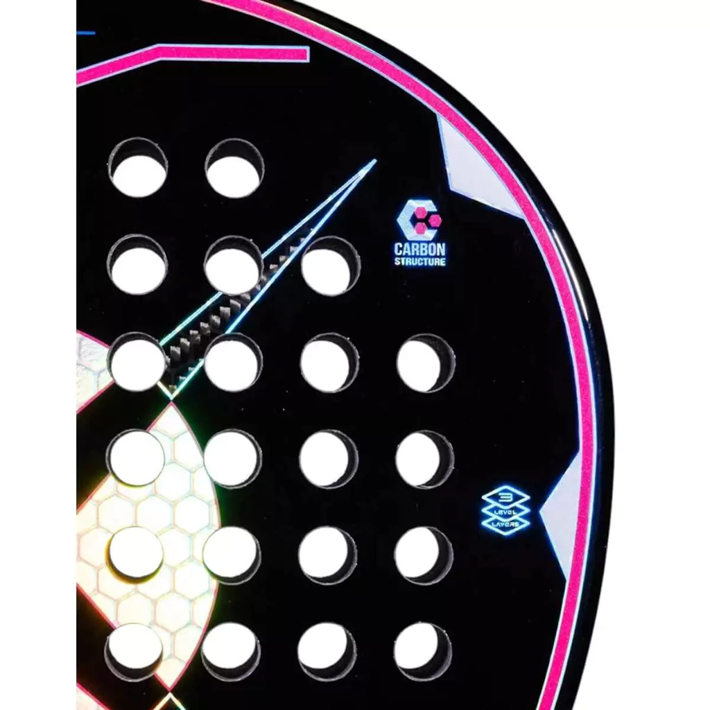 Racket face of a Heroes PREDATOR PWR Emily Stellato 2025 Padel Racket. Purchase from iampadeltennis.com, online and instore shop.