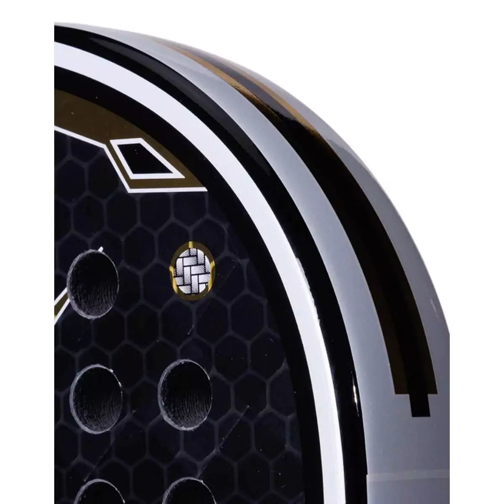 Edge of a Heroes ROWAN 2025 Padel Racket. Purchase from iampadeltennis.com, online and instore, Miami USA.