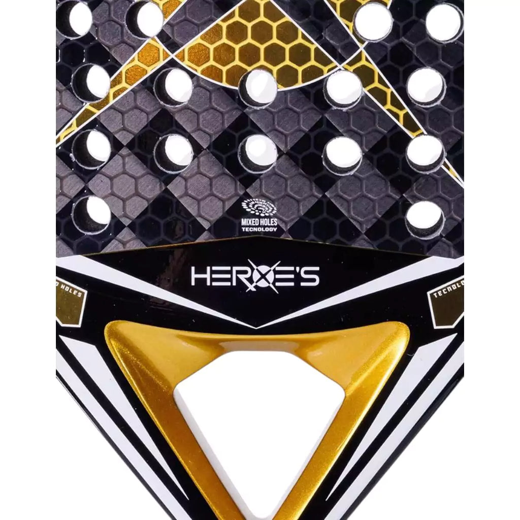 Racket heart of a Heroes ROWAN 2025 Padel Racket. Purchase from iampadeltennis.com, online and instore, Miami USA.