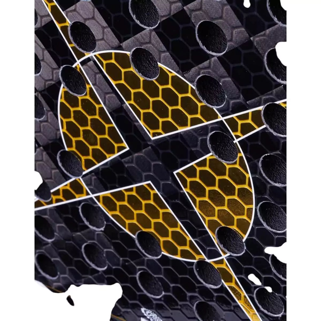 Racket face of a  Heroes ROWAN 2025 Padel Racket. Purchase from iampadeltennis.com, online and instore, Miami USA.