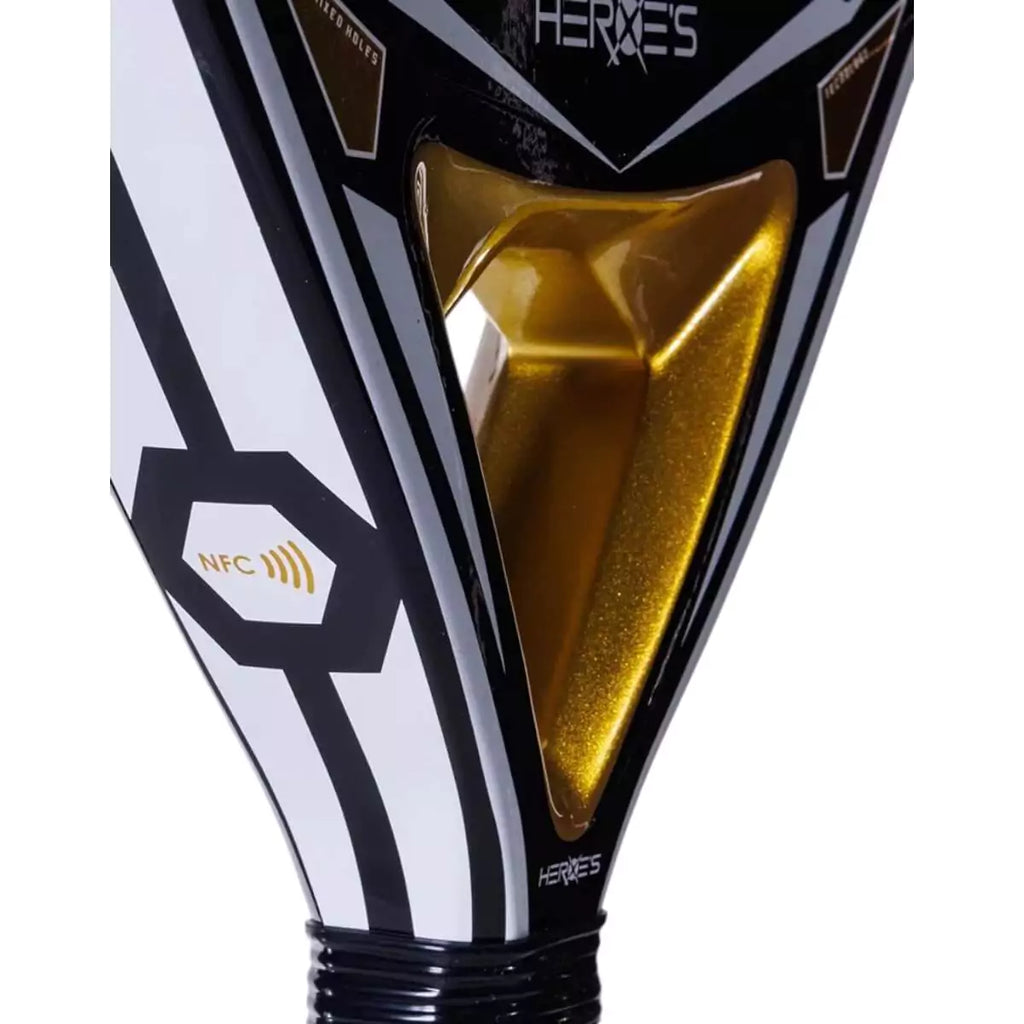 Racket heart of a  Heroes ROWAN 2025 Padel Racket. Purchase from iampadeltennis.com, online and instore, Miami USA.