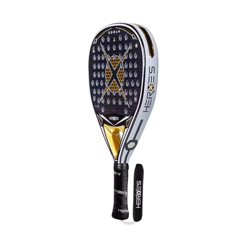 SIde profile of a Heroes ROWAN 2025 Padel Racket. Purchase from iampadeltennis.com, online and instore, Miami USA.