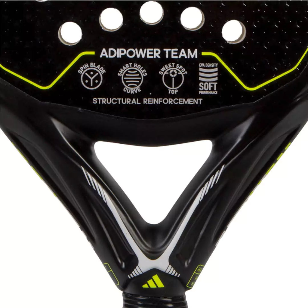 The throat of the Adidas 2023 ADIPOWER TEAM Padel Raqueta, purchase from iampadeltennis.com.