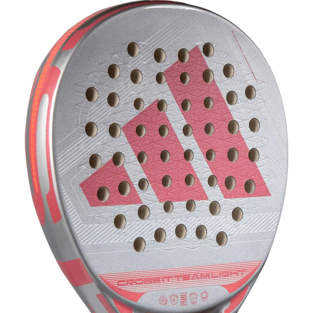 Racket face of a Adidas CROSS IT TEAM LIGHT 2026 Padel Racket, available from IamRacketsports.com, online and in-store, Miami USA, worldwide shipping.