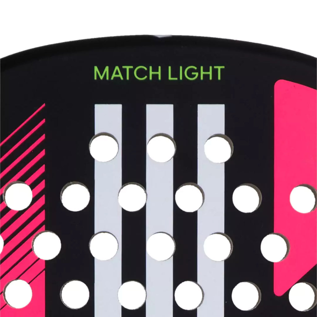 The paddle face of a  Adidas 2023 MATCH LIGHT 3.2 Padel Raqueta, purchase from iam-padel.com, Miami store.