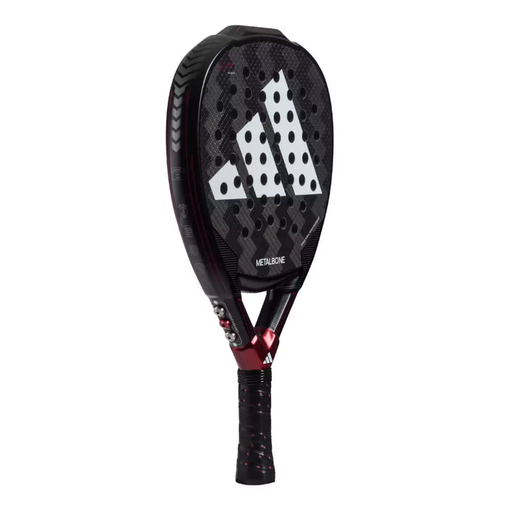 SPORT: PADEL. Shop at iampadeltennis.com for Adidas.  A Adidas 2024 METALBONE 3.3 Padel, professional level racket.  Vertical right side rotated profile.