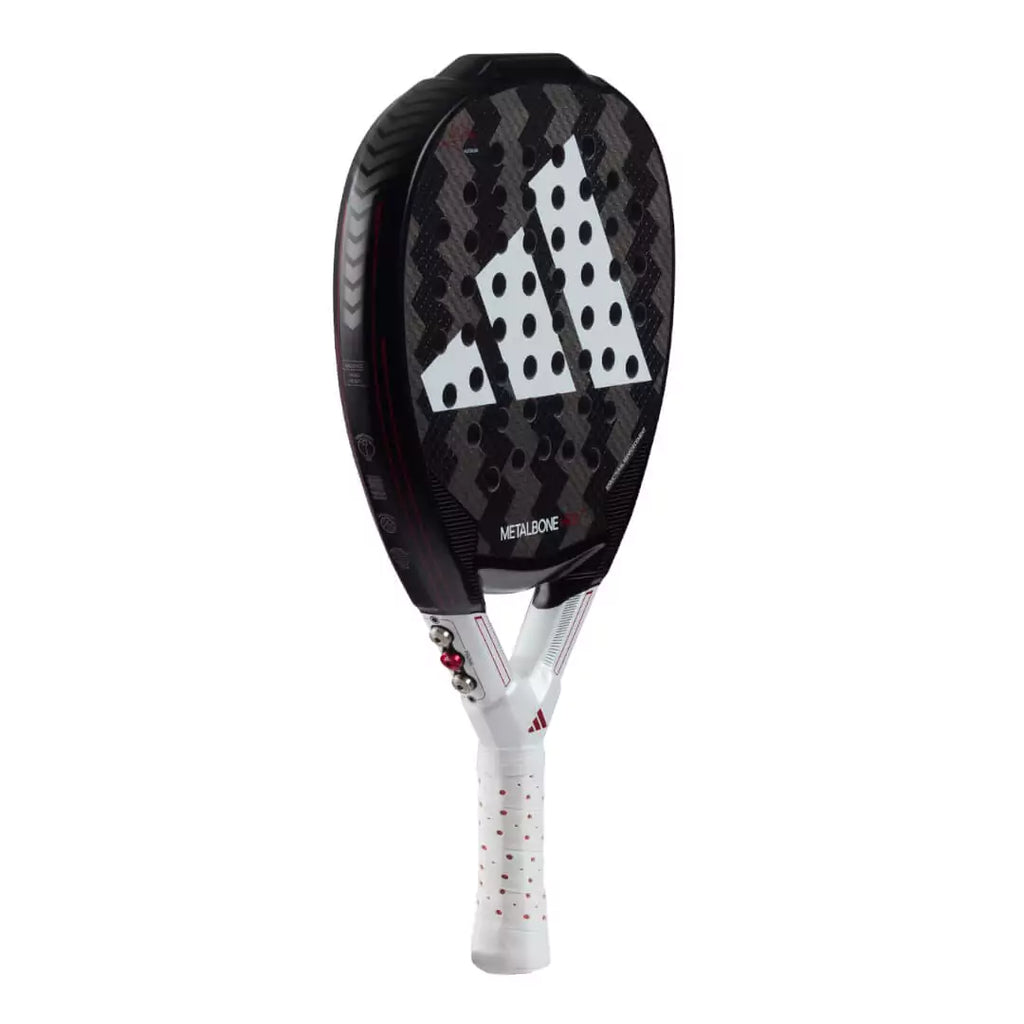 SPORT: PADEL. Shop at iampadeltennis.com for Adidas.  A Adidas 2024 METALBONE HRD+ 2024 Padel , professional level racket.  Vertical right side rotated profile.