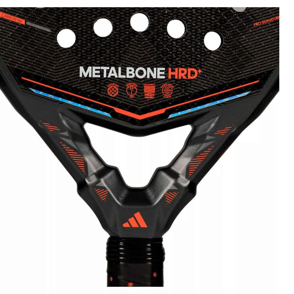 Throat of a  Adidas METALBONE HRD+ 2026 Ale Galán Padel Racket, available from IamRacketsports.com, online and in-store, Miami USA, worldwide shipping.