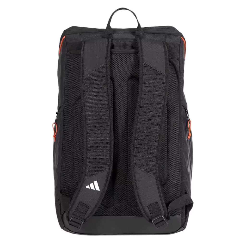 The back of a Adidas PROTOUR 3.3 Backpack,  available at iamracketsports.com.
