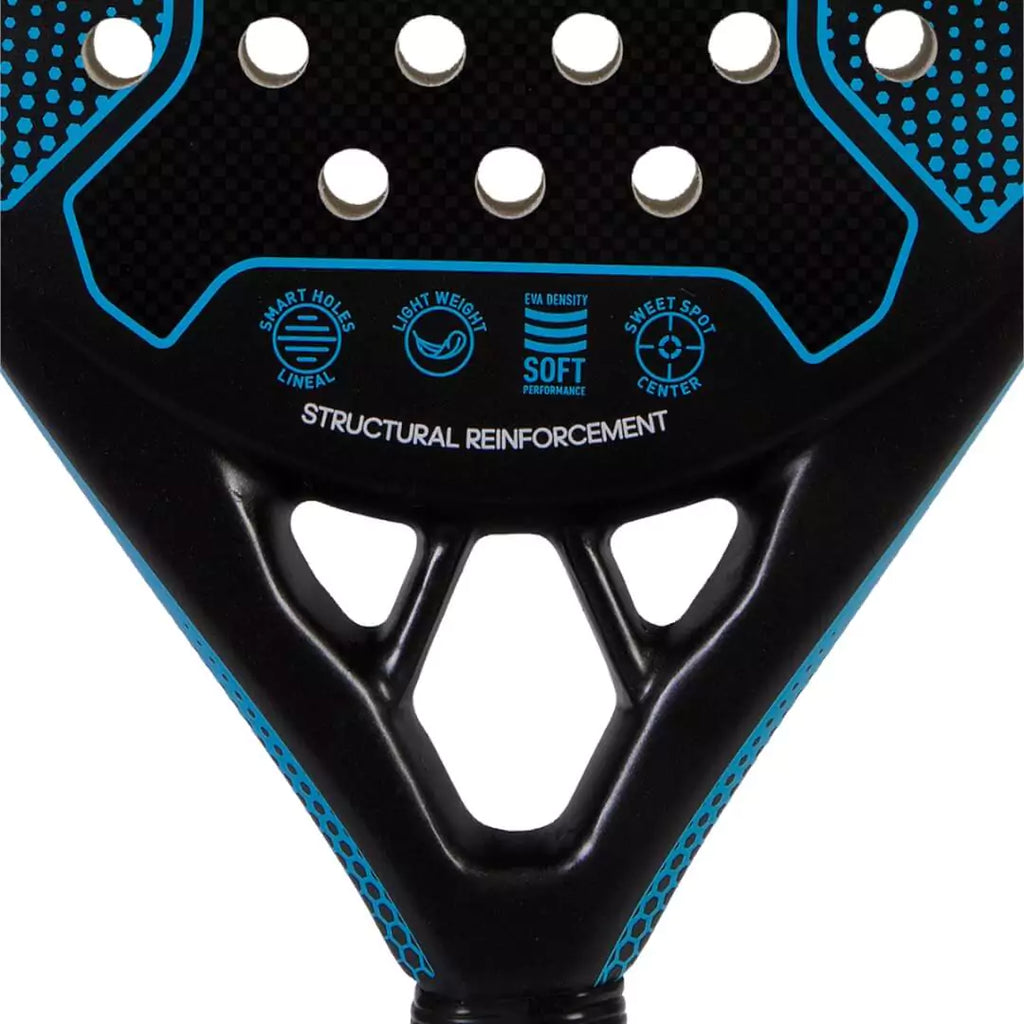 A side profile of a  Adidas 2023 RX 2000 Light Padel Racket, purchase from iam-padel.com.