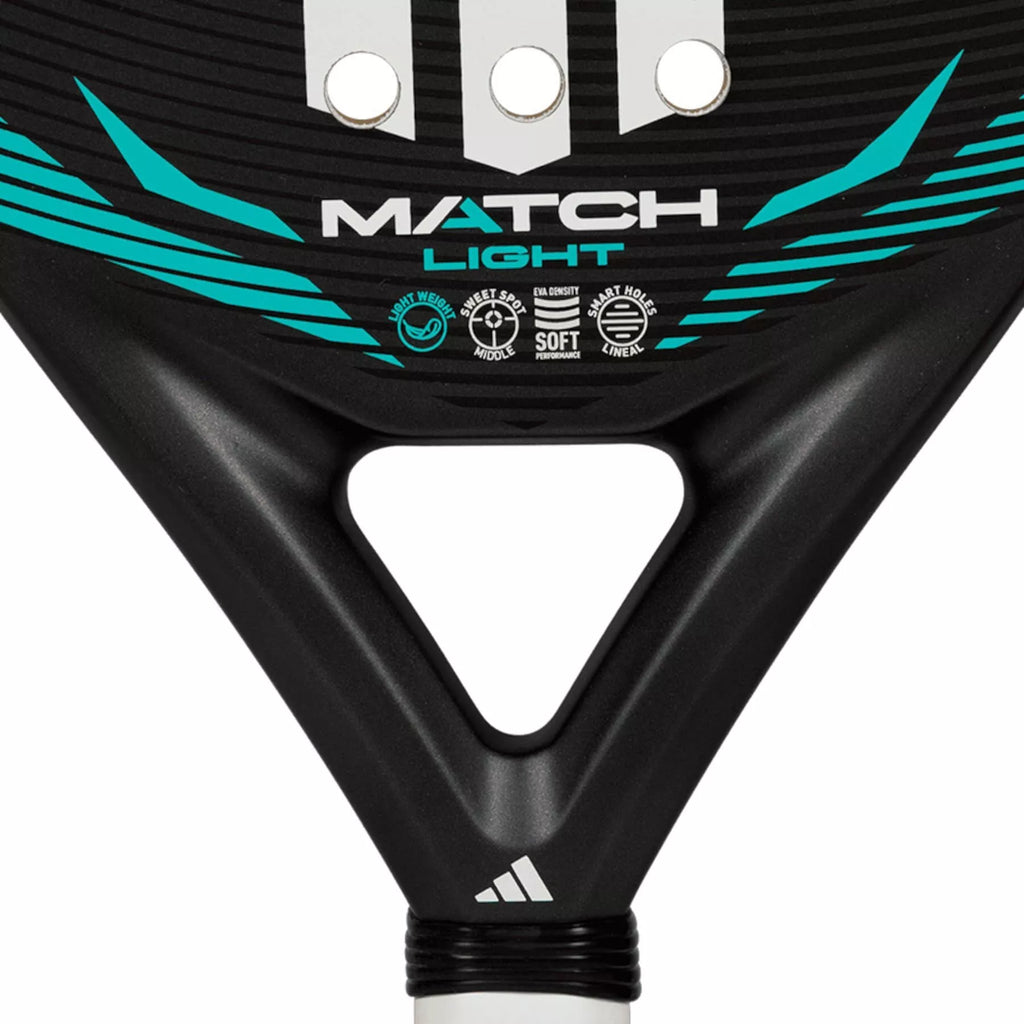 The racket heart of a Adidas MATCH LIGHT 2026 Padel Racket, available from IamRacketsports.com, online and in-store, Miami USA, worldwide shipping.