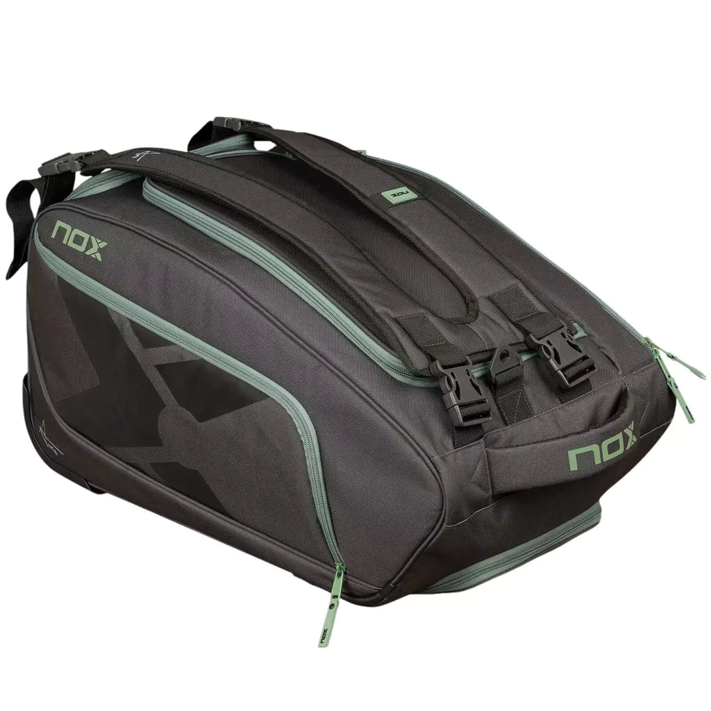 A Nox AT10 COMPETITION TROLLEY Padel bag, purchase from "iamracketsports.com", Miami shop.
