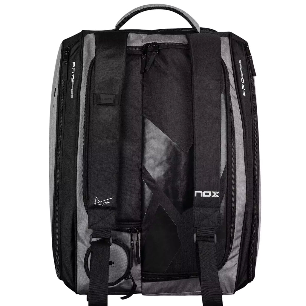 Carrying straps of a Nox AT10 COMPETITION XL COMPACT 2024 Racket bag, available from "iamracketsports.com", Miami shop.
