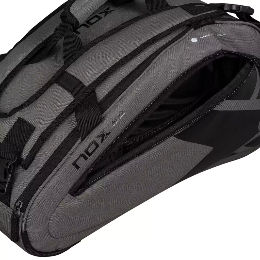 Open side compartment of a Nox Agustín Tapia AT10 COMPETITION XXL 2024 Racket bag,
purchase from "iamracketsports.com", Miami shop.