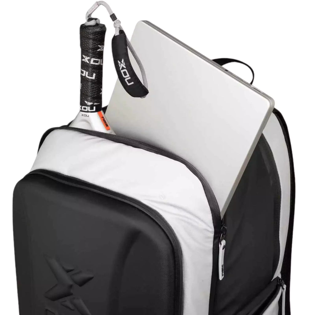 A Nox LUXURY MASTER Backpack, open laptop compartment,
purchase from "iamracketsports.com", Miami shop.