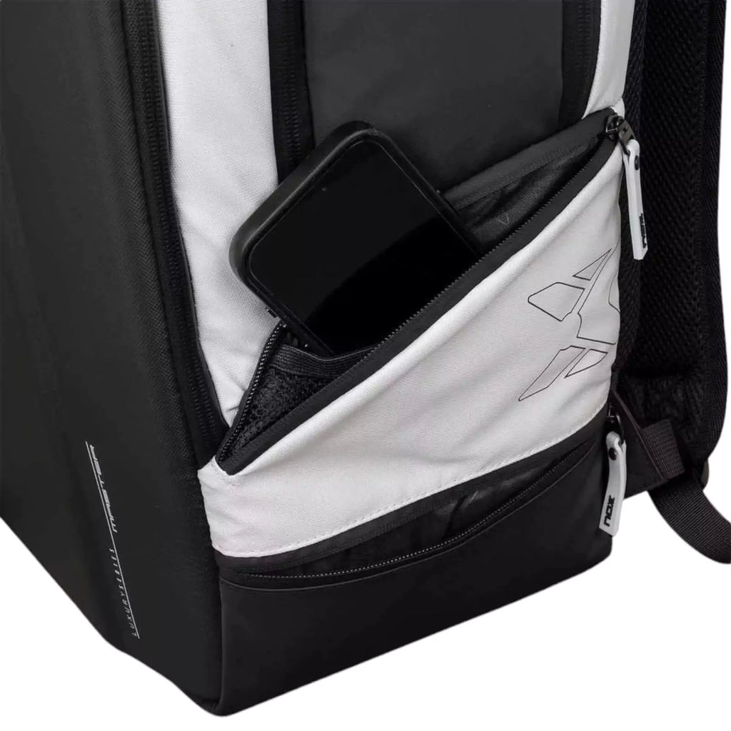 A Nox LUXURY MASTER Backpack, side compartment, purchase from "iamracketsports.com", Miami shop.