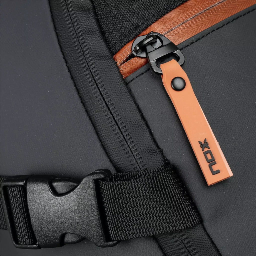 Zips of a Nox LUXURY OPEN SERIES Backpack, purchase from "iamracketsports.com", Miami shop.