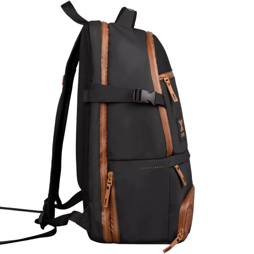 A side view of a Nox LUXURY OPEN SERIES Backpack, purchase from "iamracketsports.com", Miami shop.