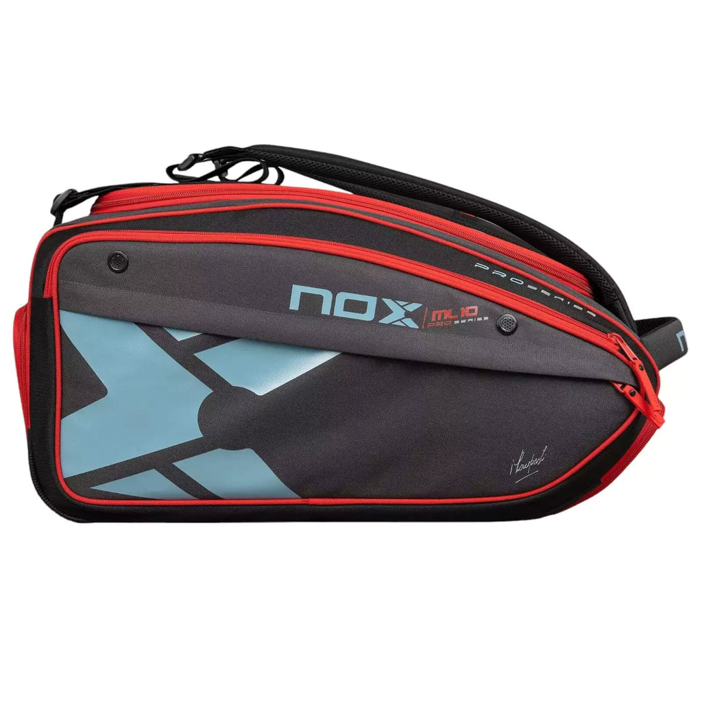 Side profile of a Nox ML10 COMPETITION XL COMPACT 2024 Racket bag, available from "iamracketsports.com", Miami shop.
