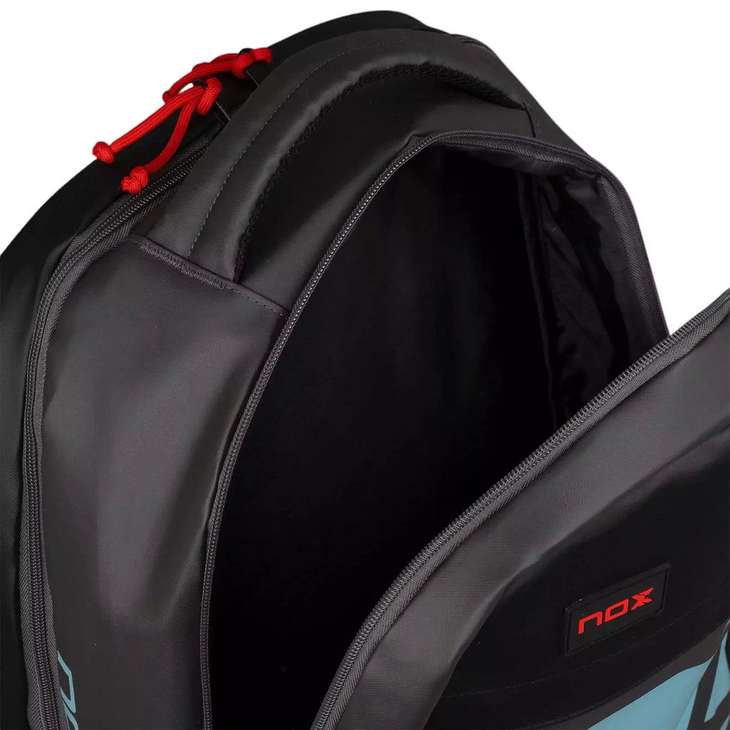 Open main compartment of a Nox ML10 TEAM SERIES Backpack, available from "iamracketsports.com", Miami shop.
