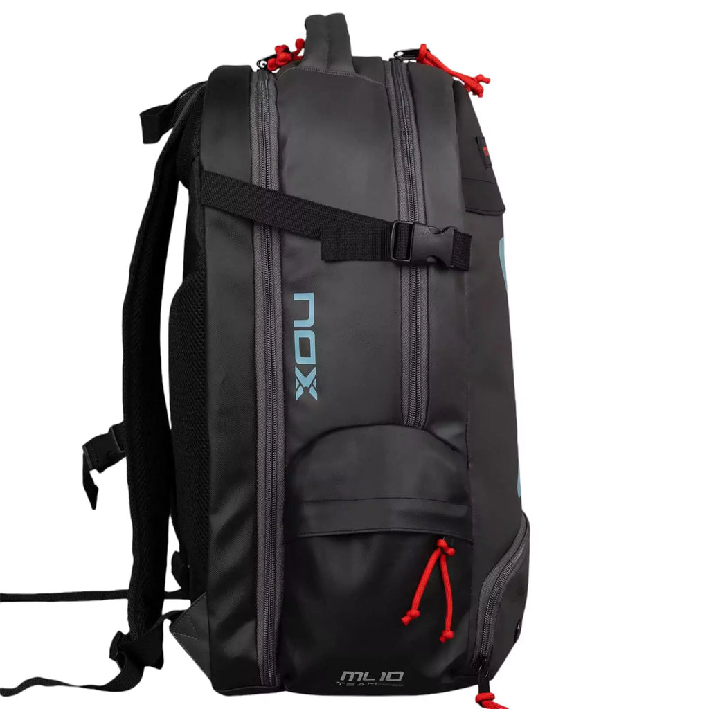 Side view of a Nox ML10 TEAM SERIES Backpack, available from "iamracketsports.com", Miami shop.
