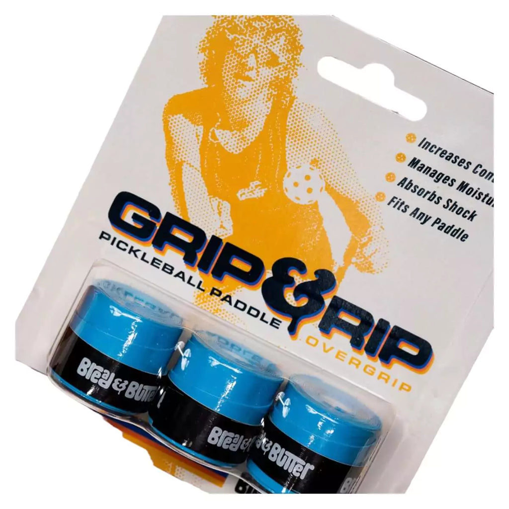 A Bread & Butter GRIP & RIP  3 pack blue Overgrips, shop for at iamRacketSports.com, Miami store.