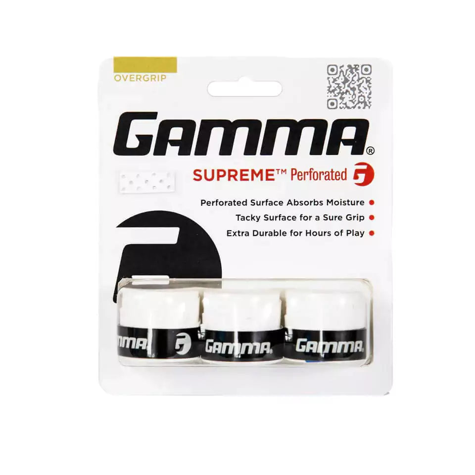 A 3 grip pack of 
Gamma SUPREME Perforated OVERGRIP's,
available from at iamBeachTennis.com.