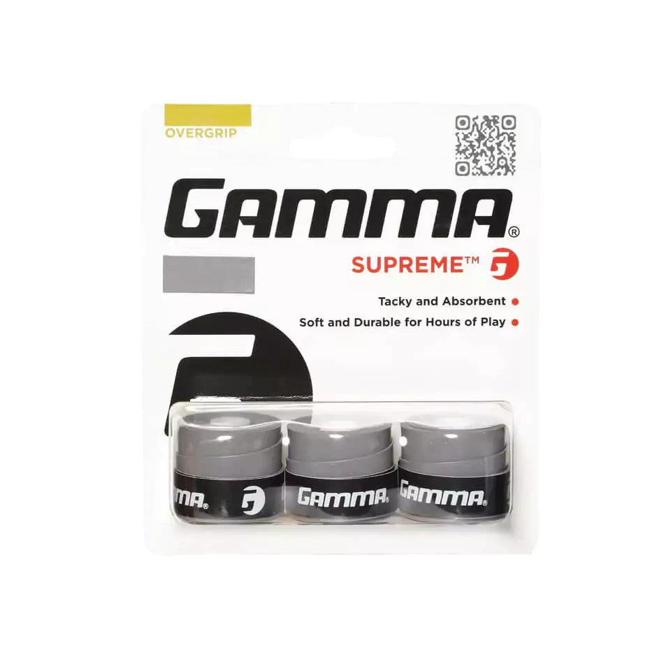 A 3 grip pack of 
Gamma SUPREME OVERGRIP's,
available from at iamBeachTennis.com.