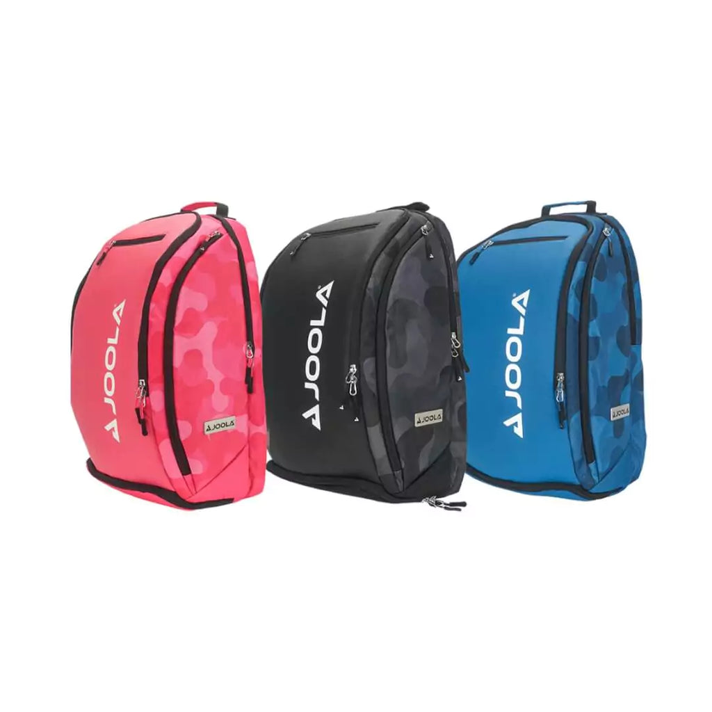 SPORT: PICKLEBALL. Shop Joola  at "iamracketsports.com". A pink, black and pink  Joola VISION II DELUXE Backpack Bag.