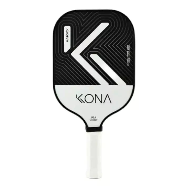 A Kona MADDOX 2024 Pickleball Paddle with Carbon Friction Surface, 20mm thick,PP Honeycomb core.   Shop Kona at iamRacketSports.com, Miami store.