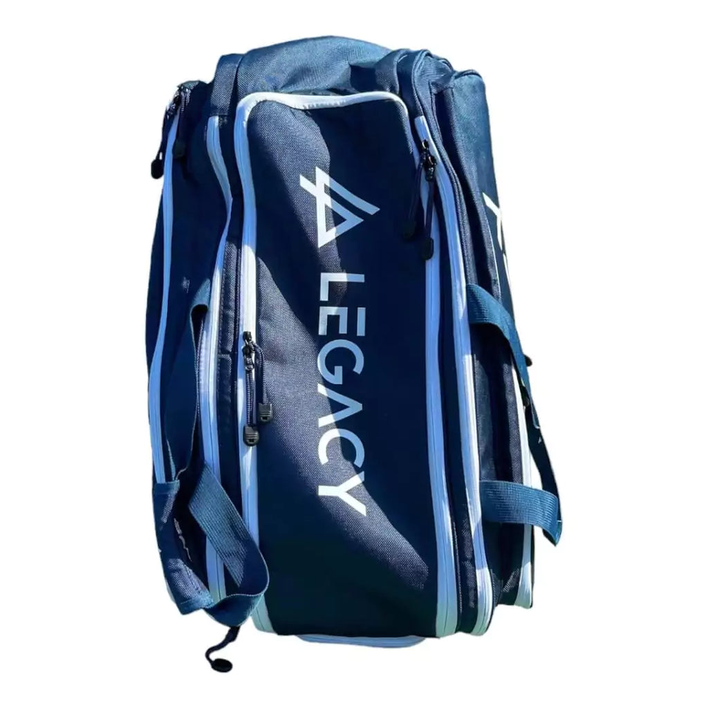 Shop Legacy Pickleball Bags at iamBeachTennis, world wide shipping Legacy Elite Tour Paddle Pickleball Bag navy with blue detailing.