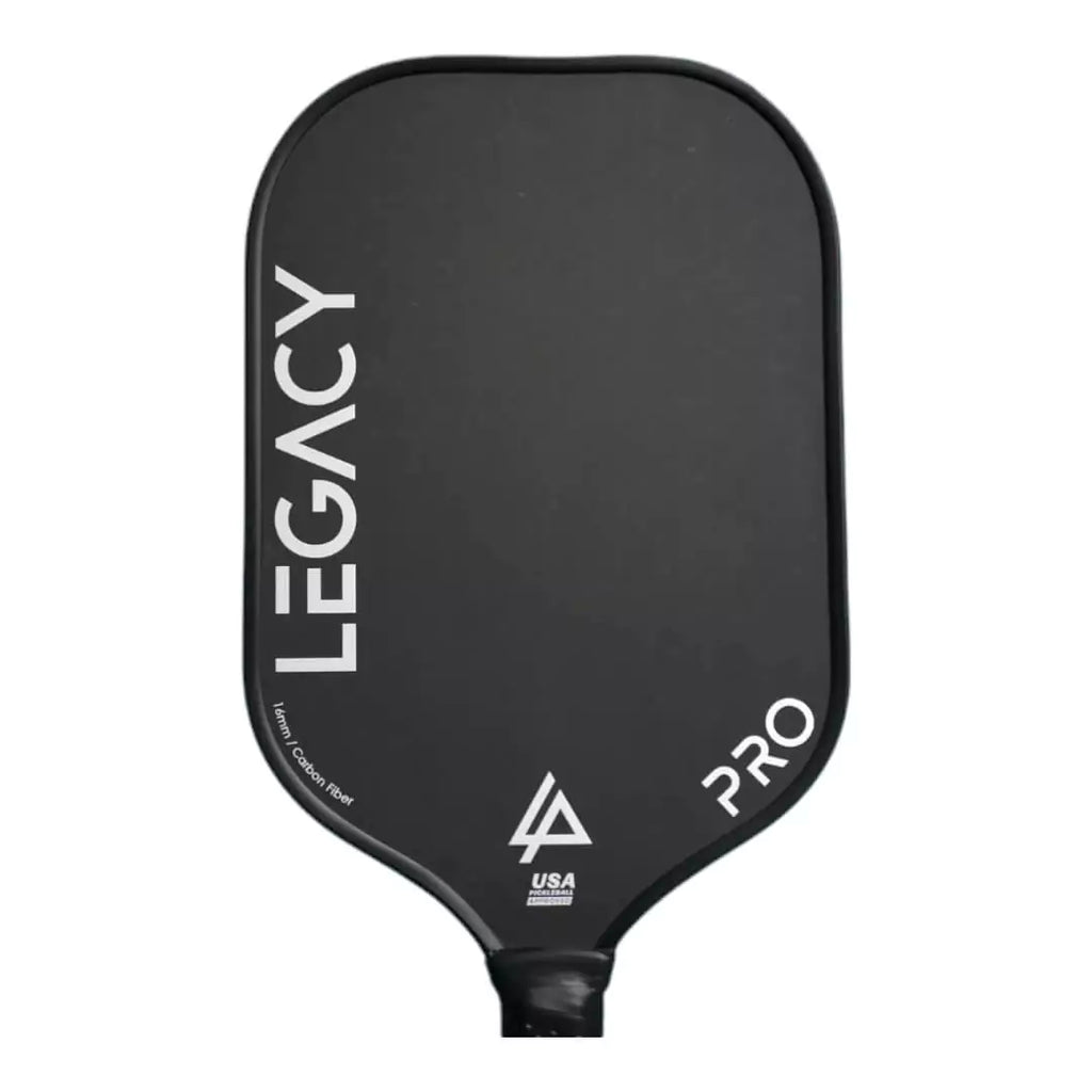 Shop Legacy Pickleball paddles at iamRacketSports.com Colisium Store.   Racket model 2023 Legacy Pro 14mm Pickleball advanced ,professional Paddle,Toray t700 Raw Carbon Fiber surface,  Compressed 8mm cells core,  weight 8-8.4 oz, grip length 5,5 ", vertical face on profile.