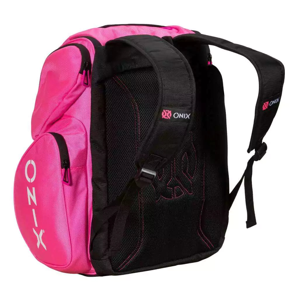 SPORT: PICKLEBALL. Shop Paddle Bags at iamRacketSports Colisium Store. Back of the   pink Onix PRO TEAM Backpack.