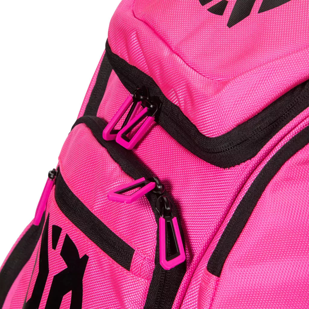 SPORT: PICKLEBALL. Shop Oneshot bags at "iamracketsports.com". Front of the pink Onix PRO TEAM Backpack.