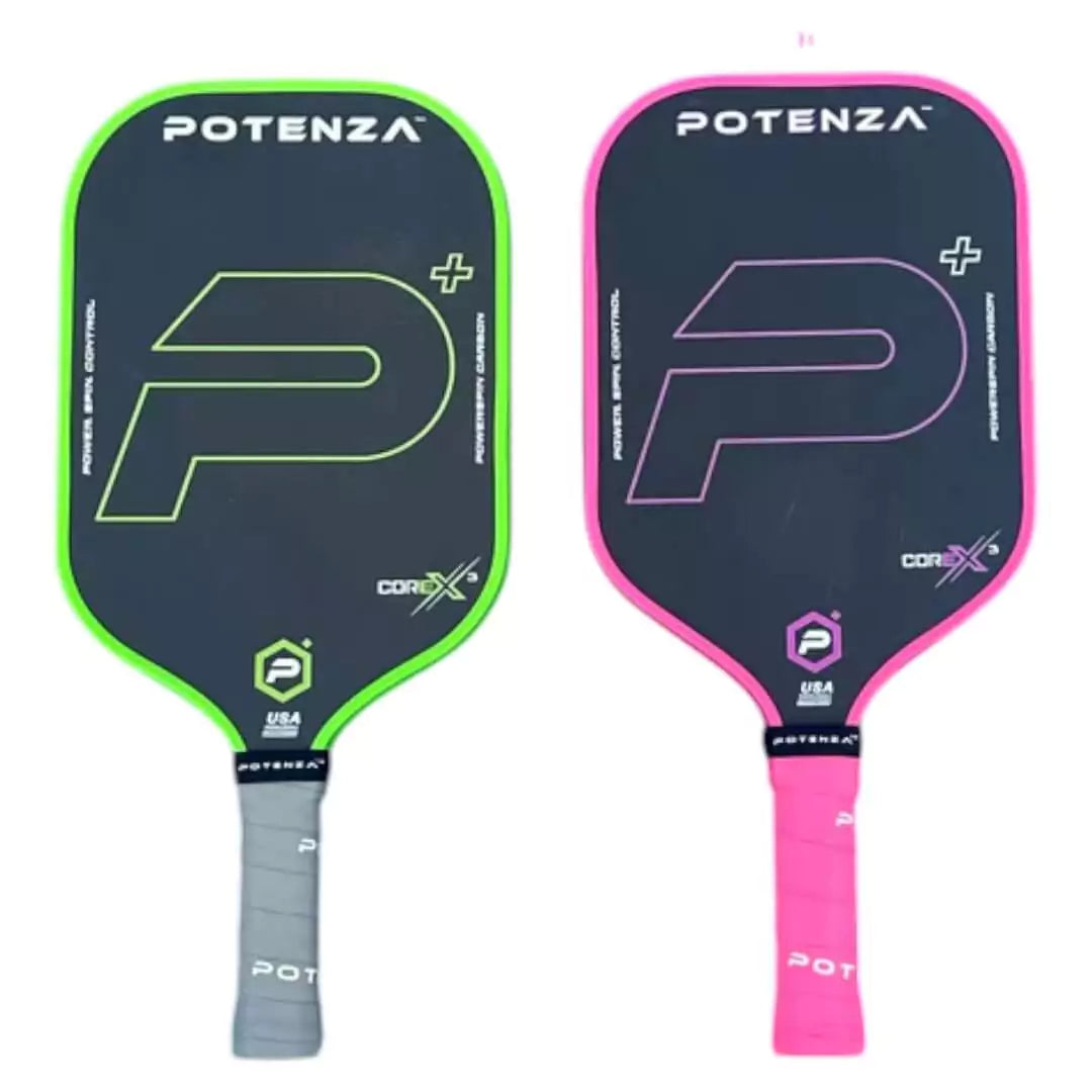 Potenza P+ PowerSpin Carbon COREEx*3 Elongated Pickleball Paddle Potenza P+ PowerSpin Carbon COREEx*3 Elongated Pickleball Paddle