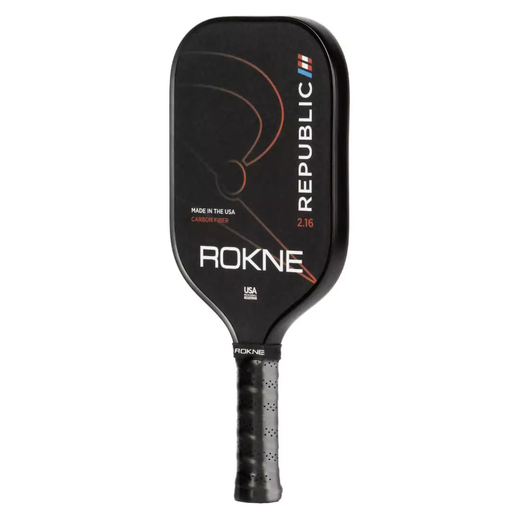 SPORT: PICKLEBALL.  Shop Rokne Pickleball at iamPickleball.store. A Rokne REPUBLIC 2.16 Pickleball Paddle, T700 carbon fiber surface, Poly Honeycomb core.