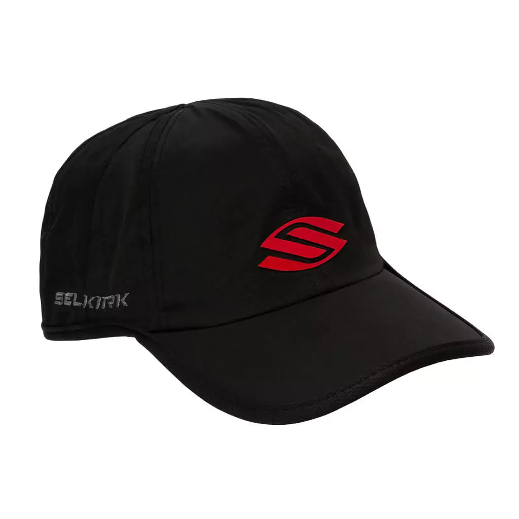SPORT: PICKLEBALL. Shop Selkirk Sports Pickleball at iamRacketSports, Miami, Florida, USA. Selkirk Performance Core Hat in Black.  Front of hat.